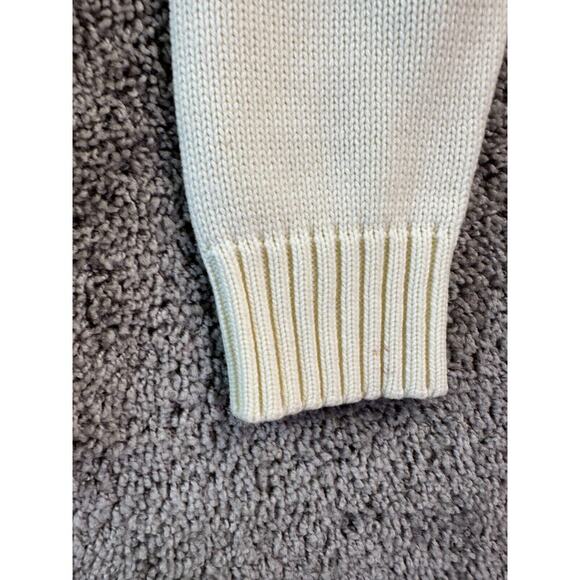 VINTAGE Catalina Hoodie Mens Medium Ivovy Beige Hooded Full Zip Knit FLAW - Picture 11 of 12